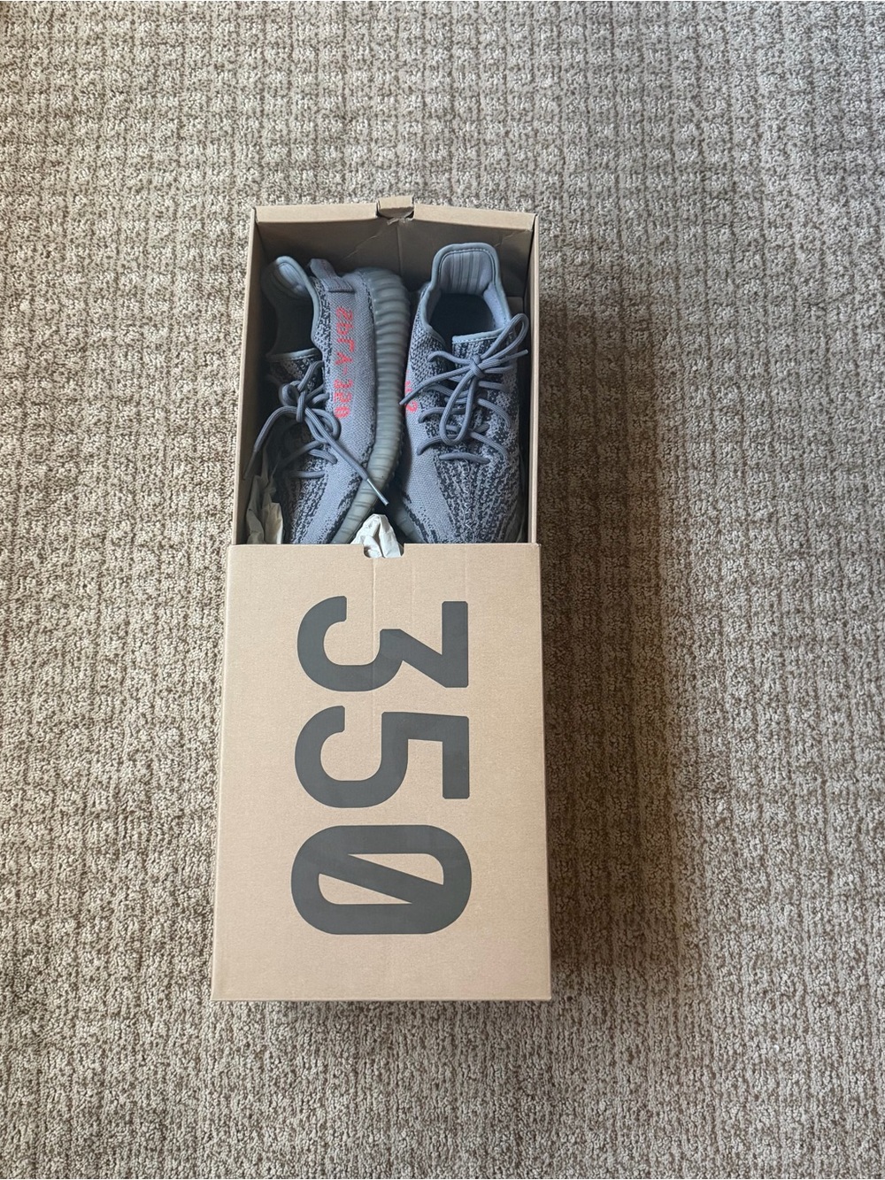 adidas Yeezy Boost 350 V2 Box Label — Grey / Orange